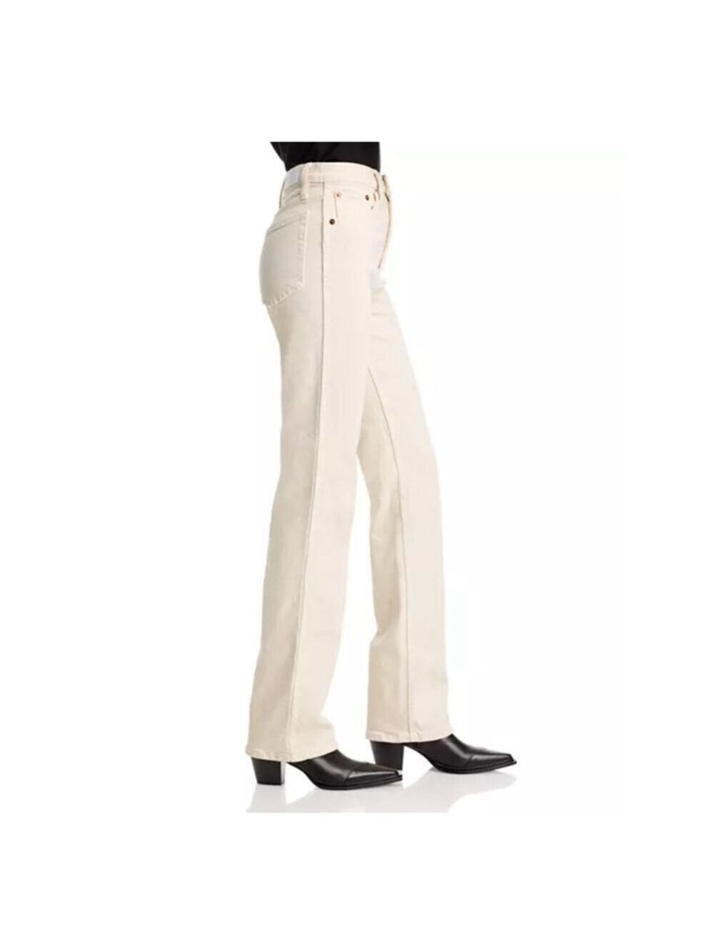 Women's RE/DONE Jeans Ivory Color - Picture 4 of 10
